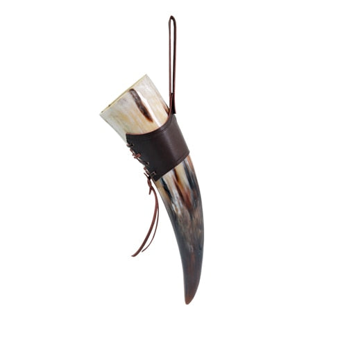 Viking Drinking Horn with Leather Case